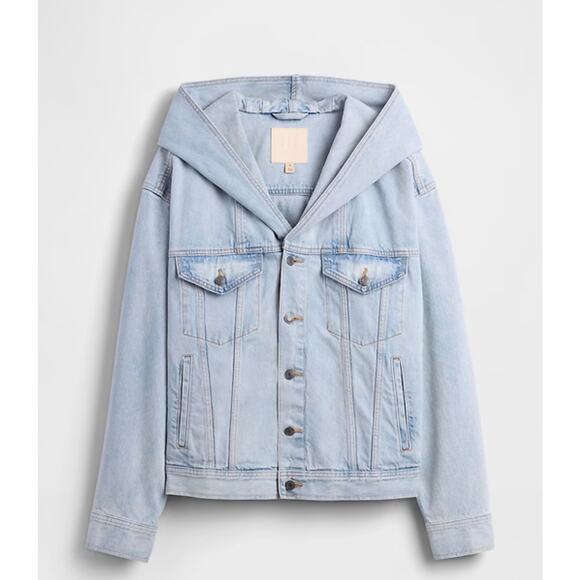 NWT BÉIS Beis x Gap Oversized Denim Jean Cocoon Jacket Coat - Picture 4 of 8